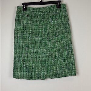 J. Crew No. 2 Green Tweed Pencil Skirt Size 6